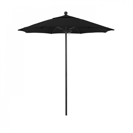 California Umbrella 7.5' Black Aluminum Market Patio Umbrella, Pacifica Black 194061334904